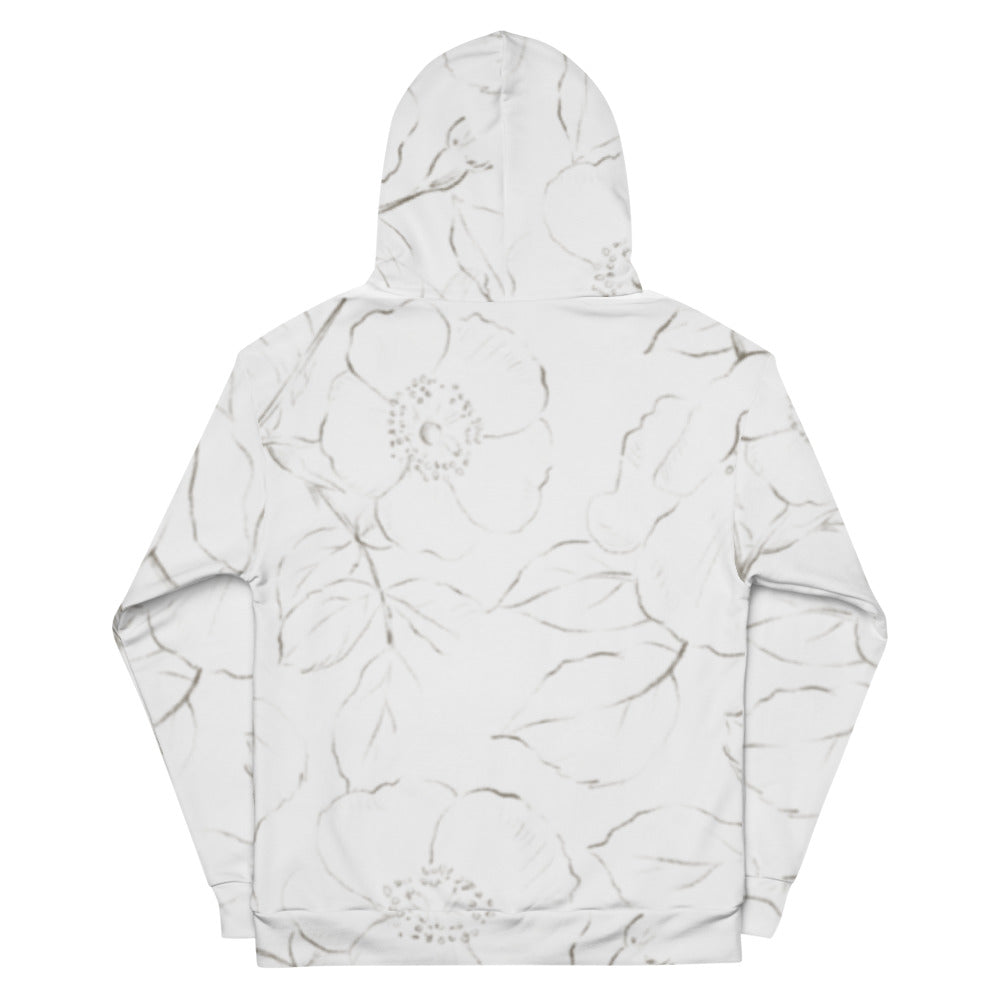 White Floral Hoodie