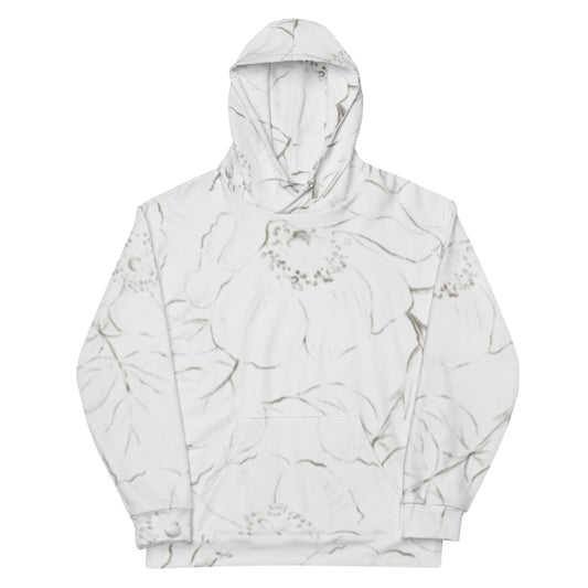 White Floral Hoodie